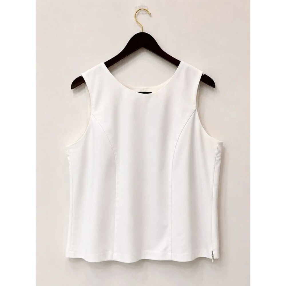 Positive Attitude Women's Petite Sleeveless White Dress Blouse Size 18